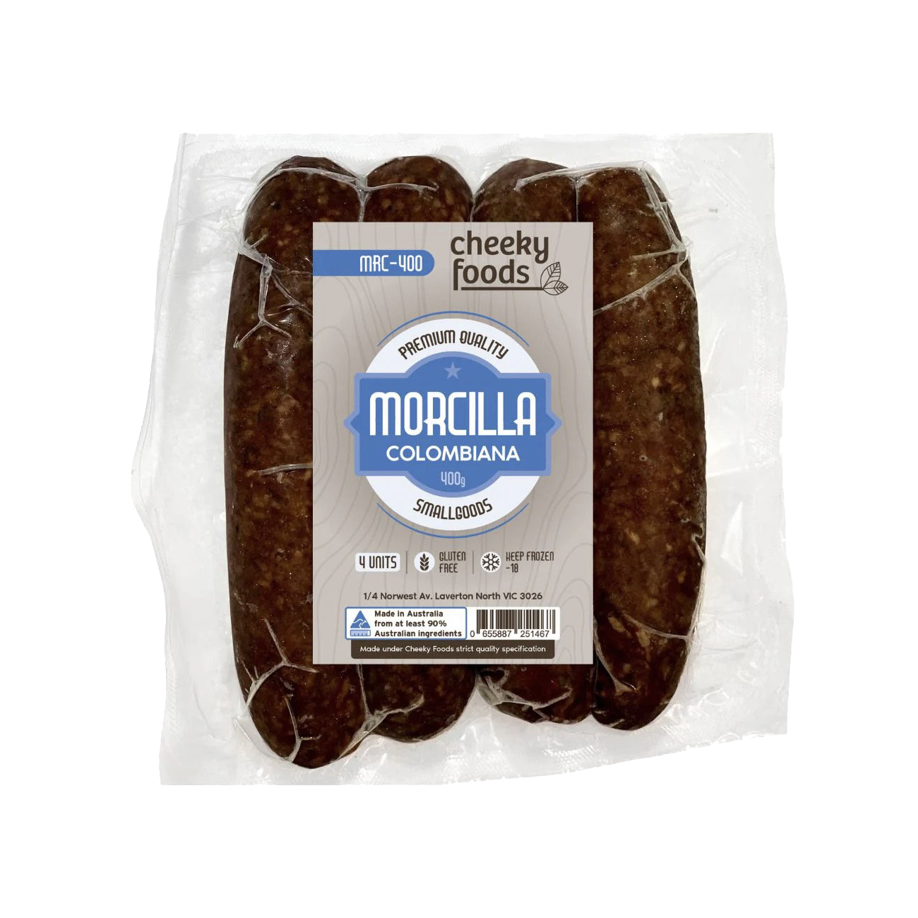 Morcilla Black Pudding Sausage Frozen Pack of 4 - 400g