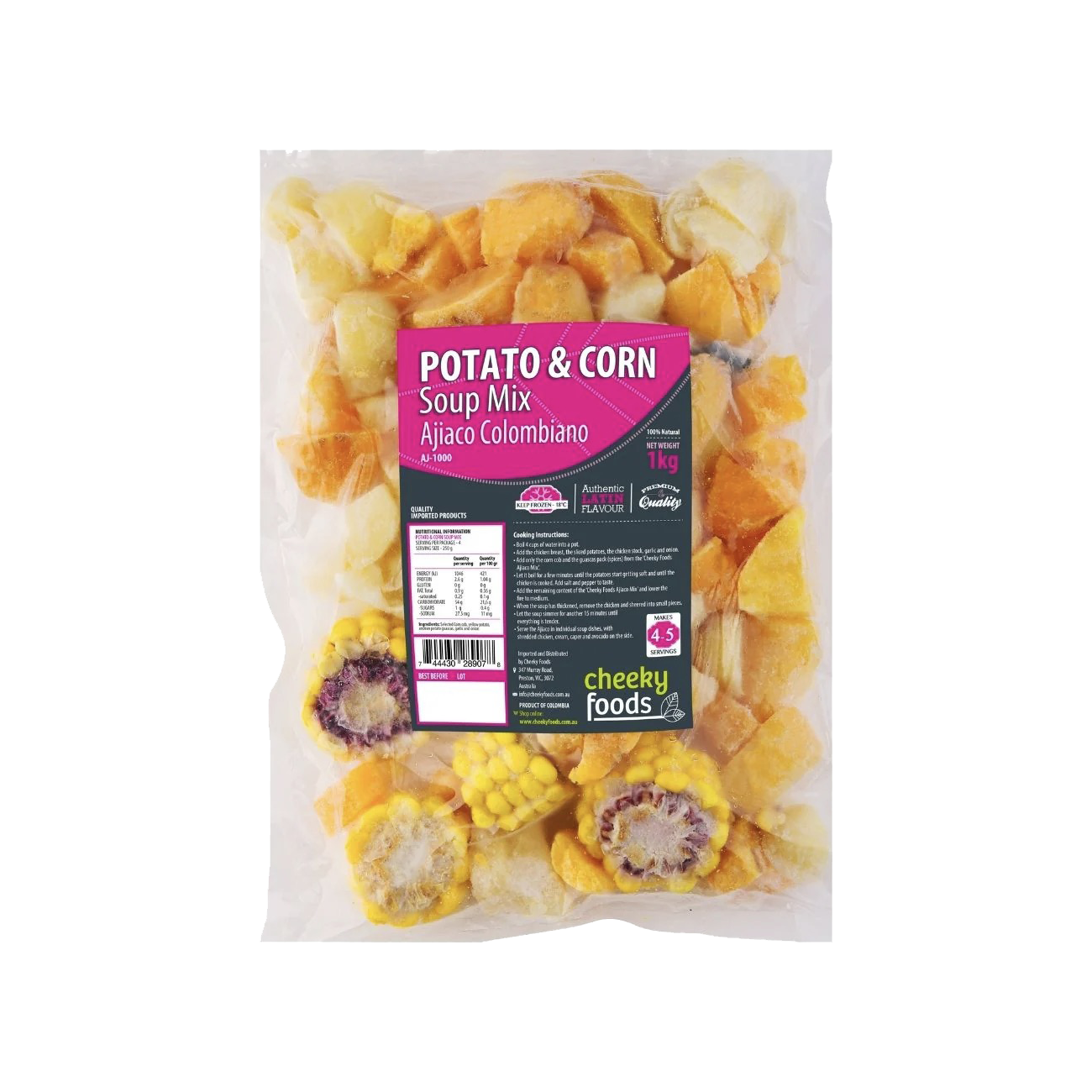 Colombian Ajiaco Corn and Potato Soup Mix Frozen 1Kg