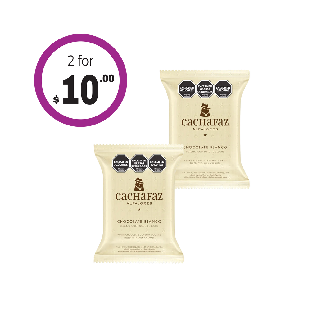 Cachafaz Alfajor White Chocolate x  2 - 60g