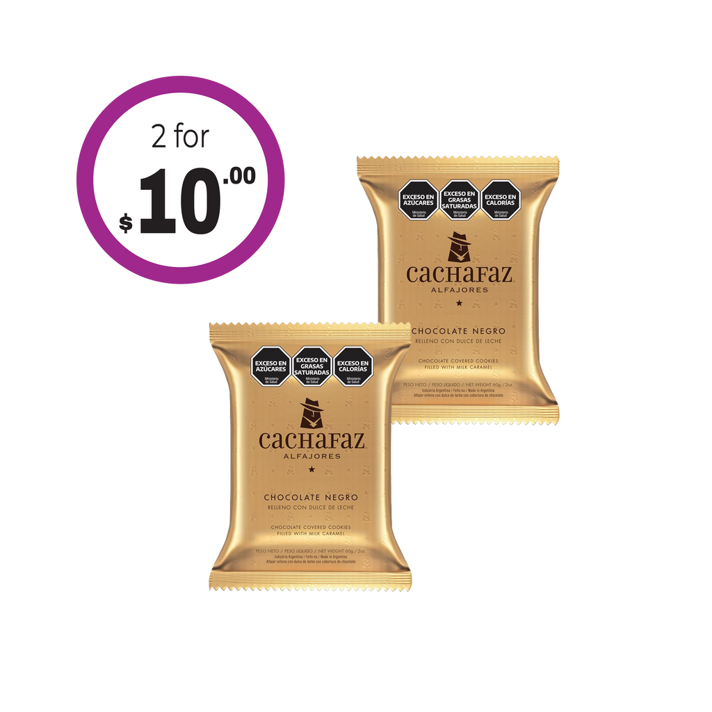 Cachafaz Alfajor Dark Chocolate x 2 - 60g