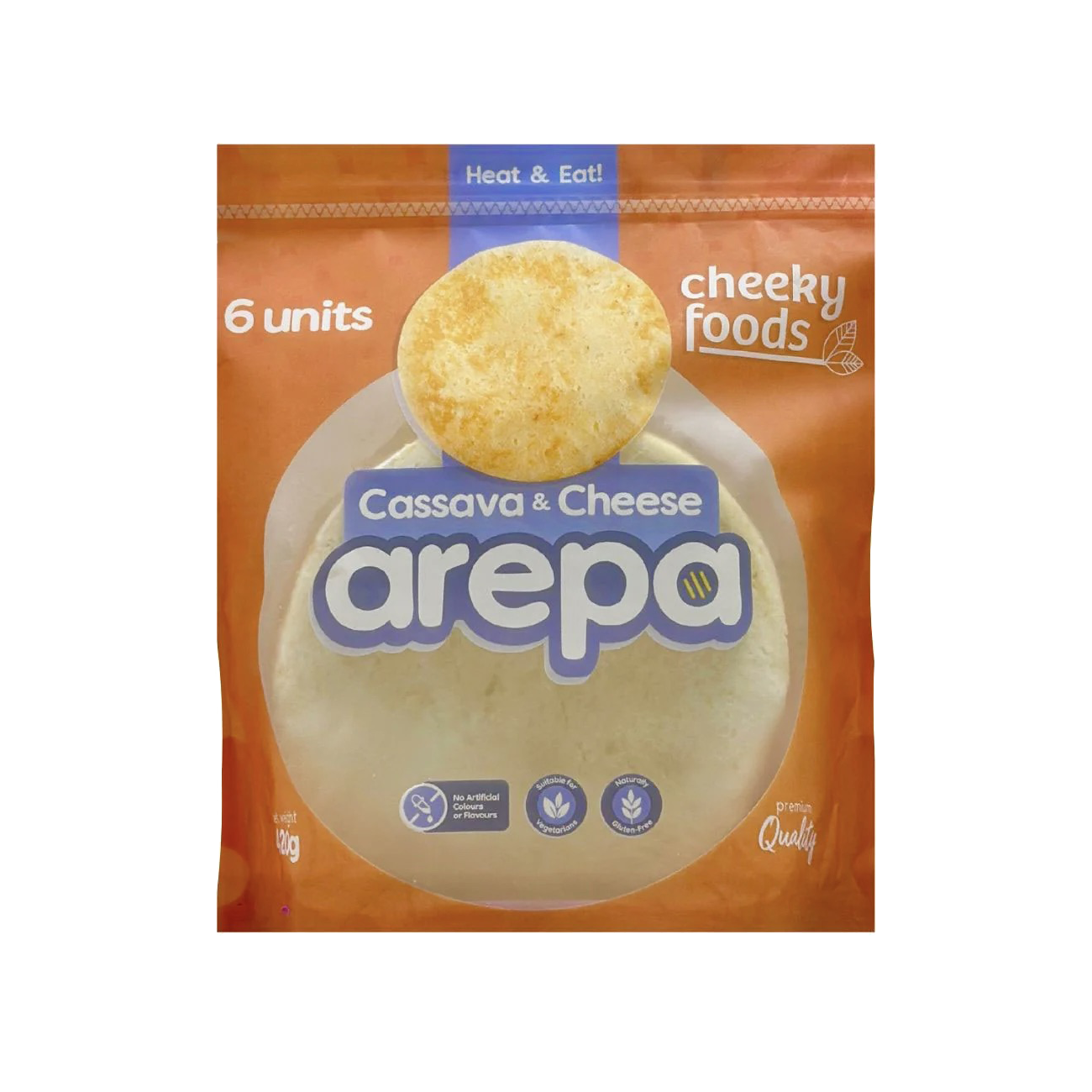Cassava & Cheese Arepa Frozen Pack of 6 - 420g