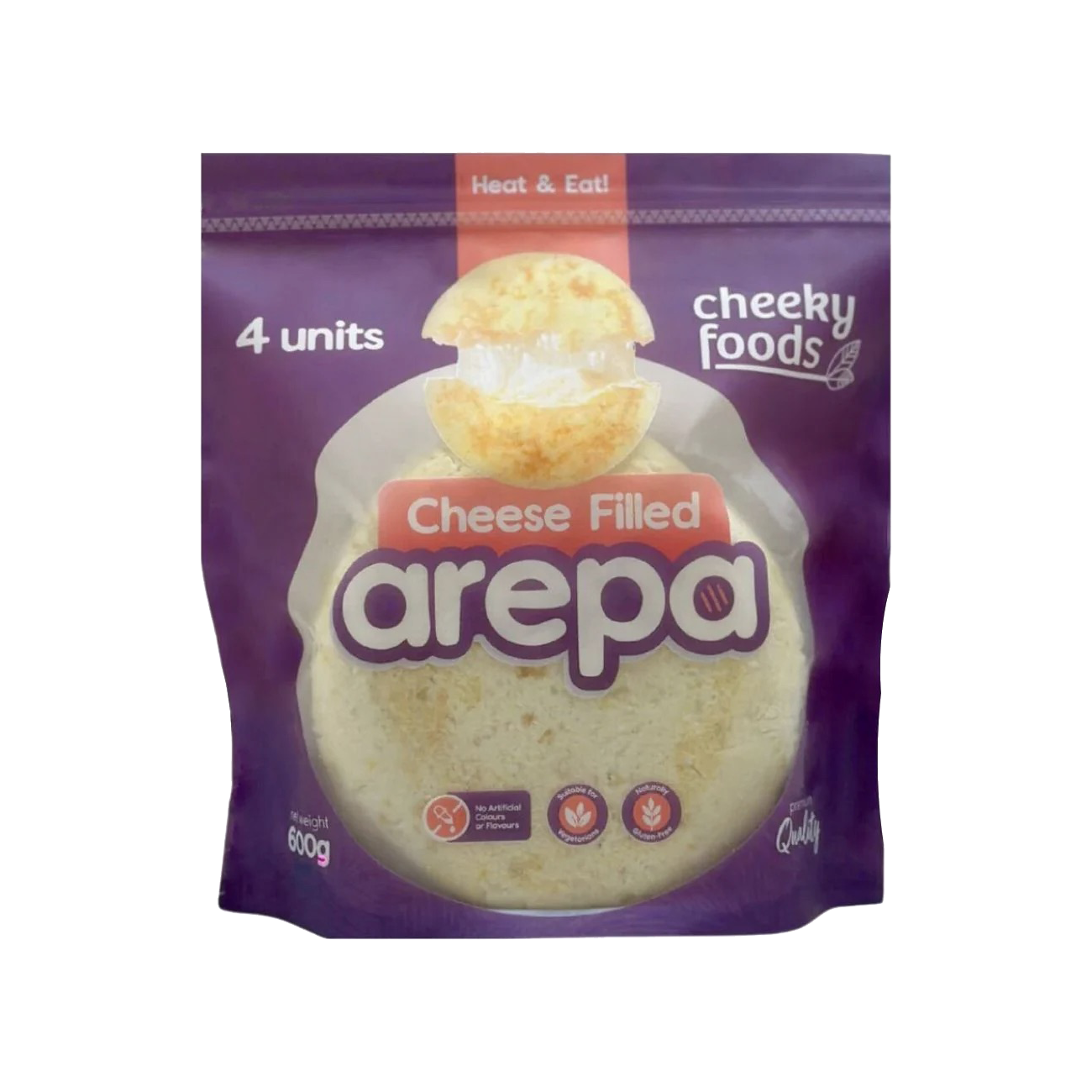 Filled Cheese Arepa Frozen Pack of 4 - 600g