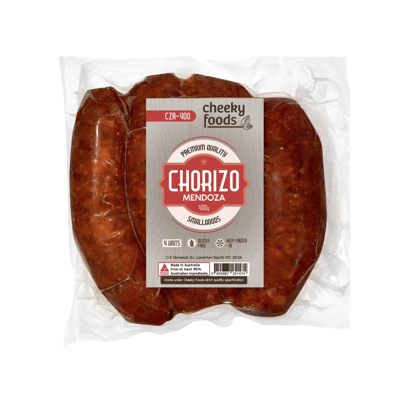 Spanish Chorizo Mendoza Frozen 400g