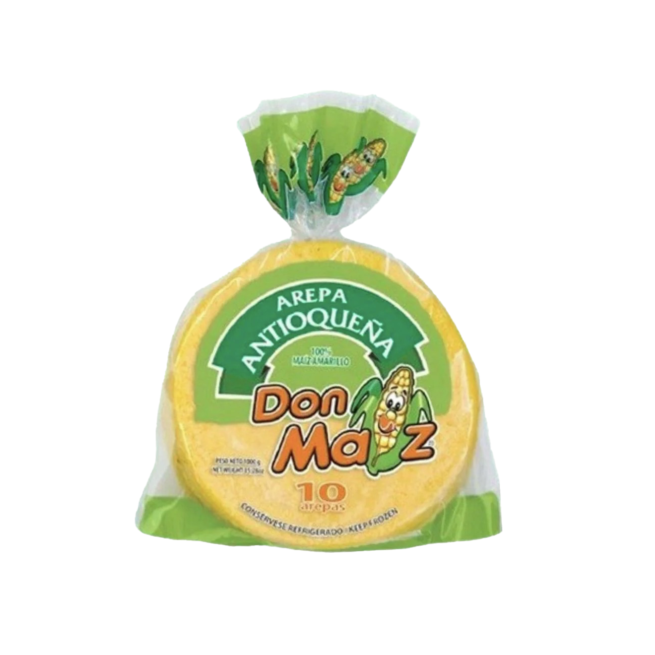 Antioqueña Yellow Corn Arepa Frozen Don Maiz 1kg
