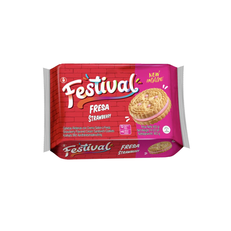 Festival Strawberry Biscuits 12 Pack 403g