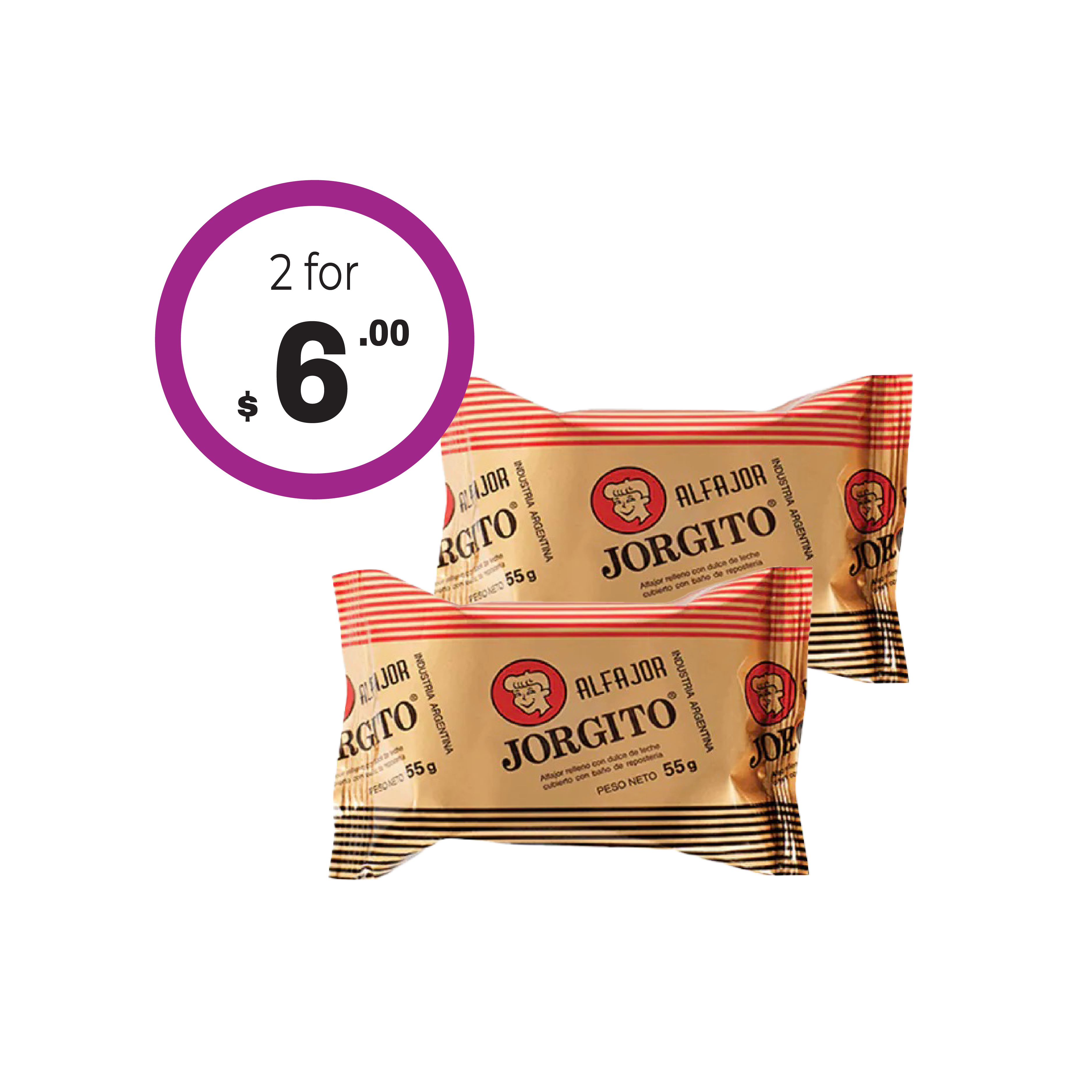 Alfajor Jorgito Milk Chocolate x 2 - 55g