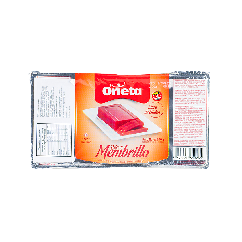 Dulce de Membrillo Orieta Quince Paste 500g
