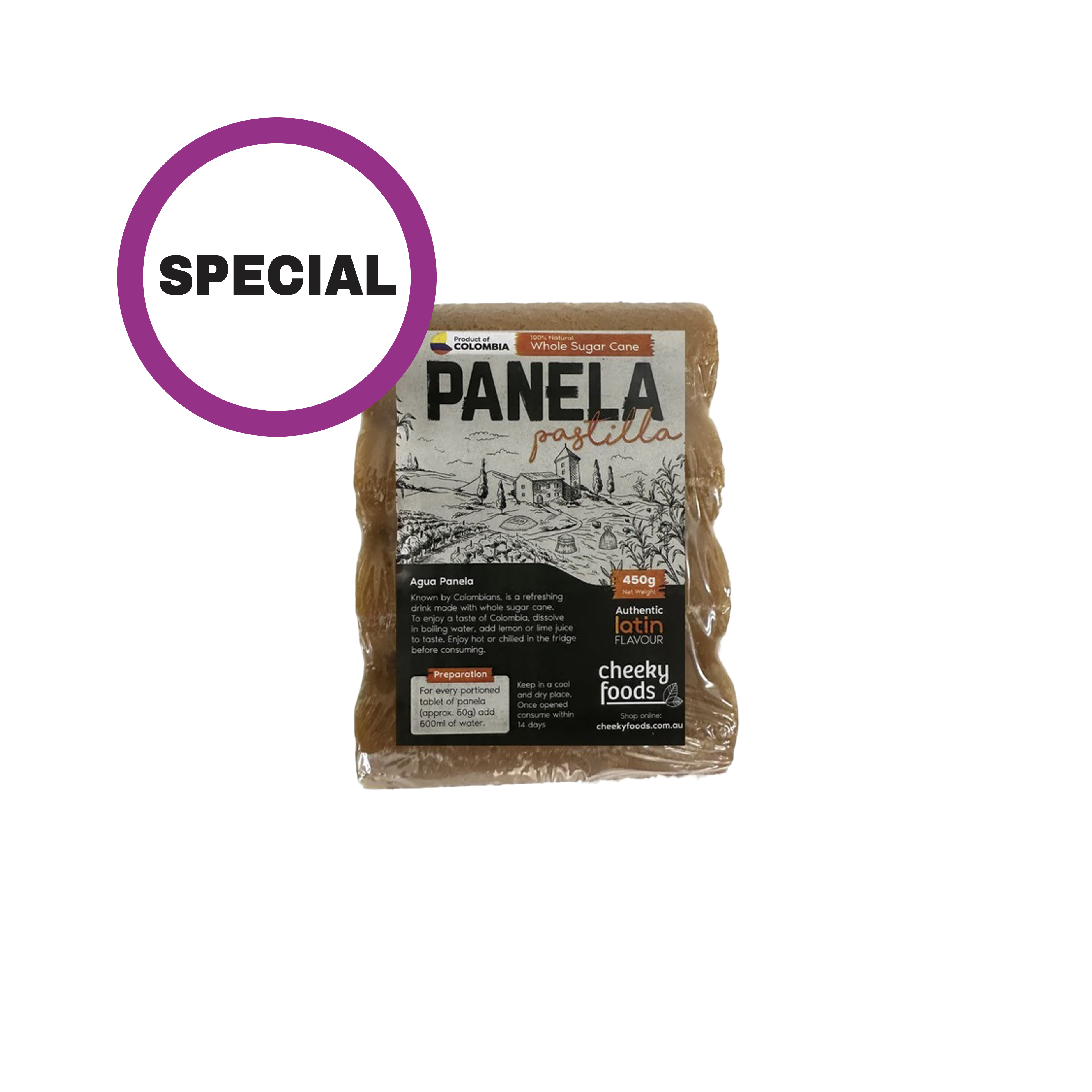 Panela Whole Sugar Cane in Tablets 450g