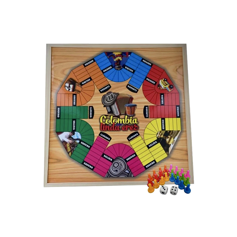 Parques Parcheesi Wooden Magnetic Board for 4–6 Players