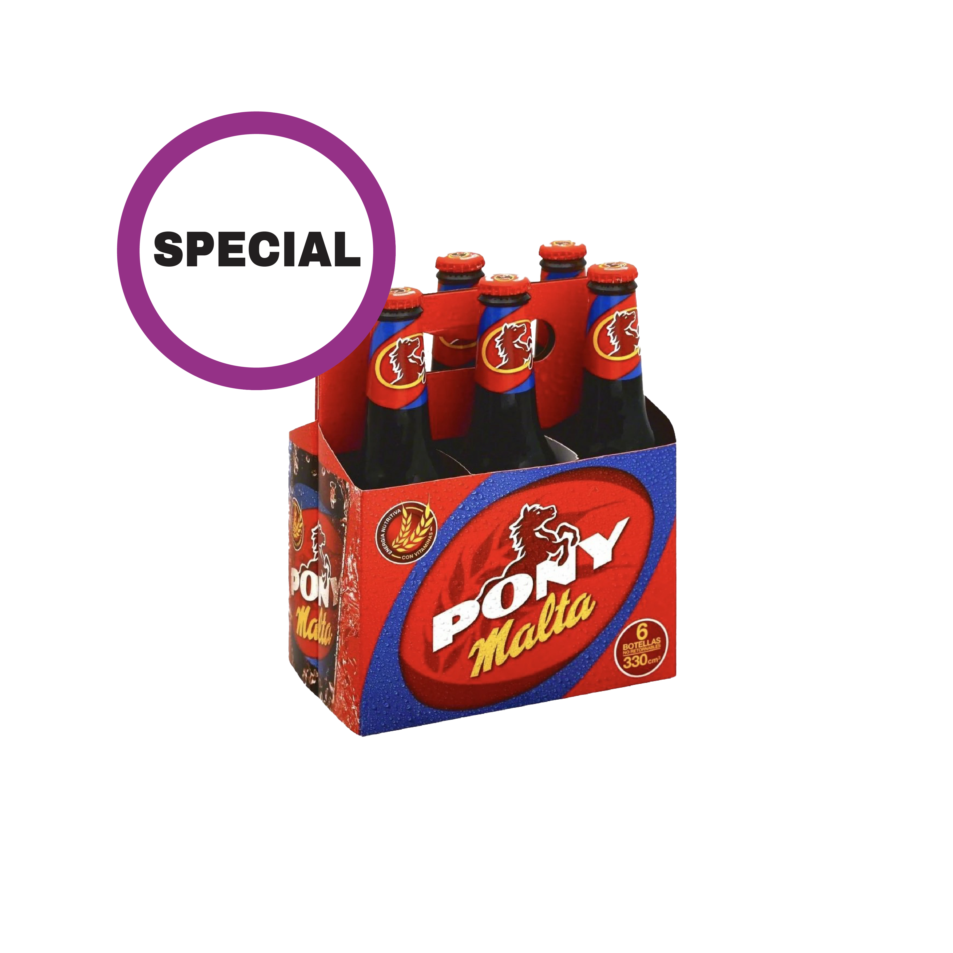 Pony Malta Soft Drink Pack of 6 - 330mL