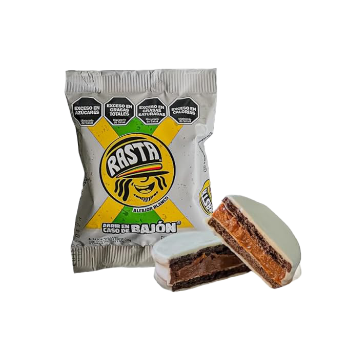 Alfajor Rasta White Chocolate with Dulce de Leche