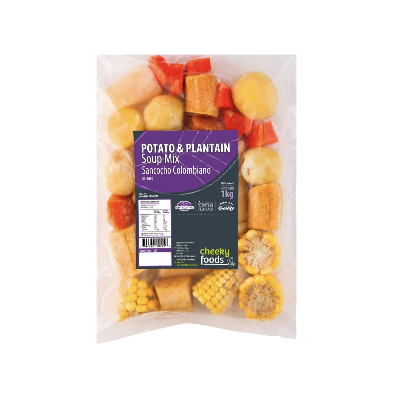 Colombian Sancocho Plantain and Potato Soup Mix Frozen 1Kg