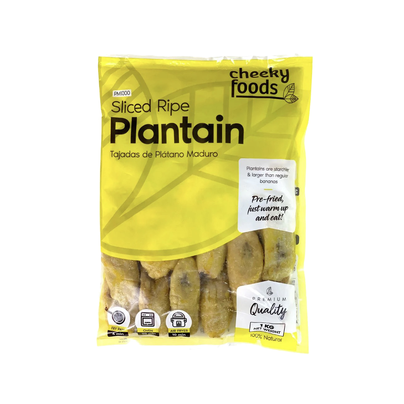 Sliced Ripe Plantain Cheeky Foods Frozen 1kg