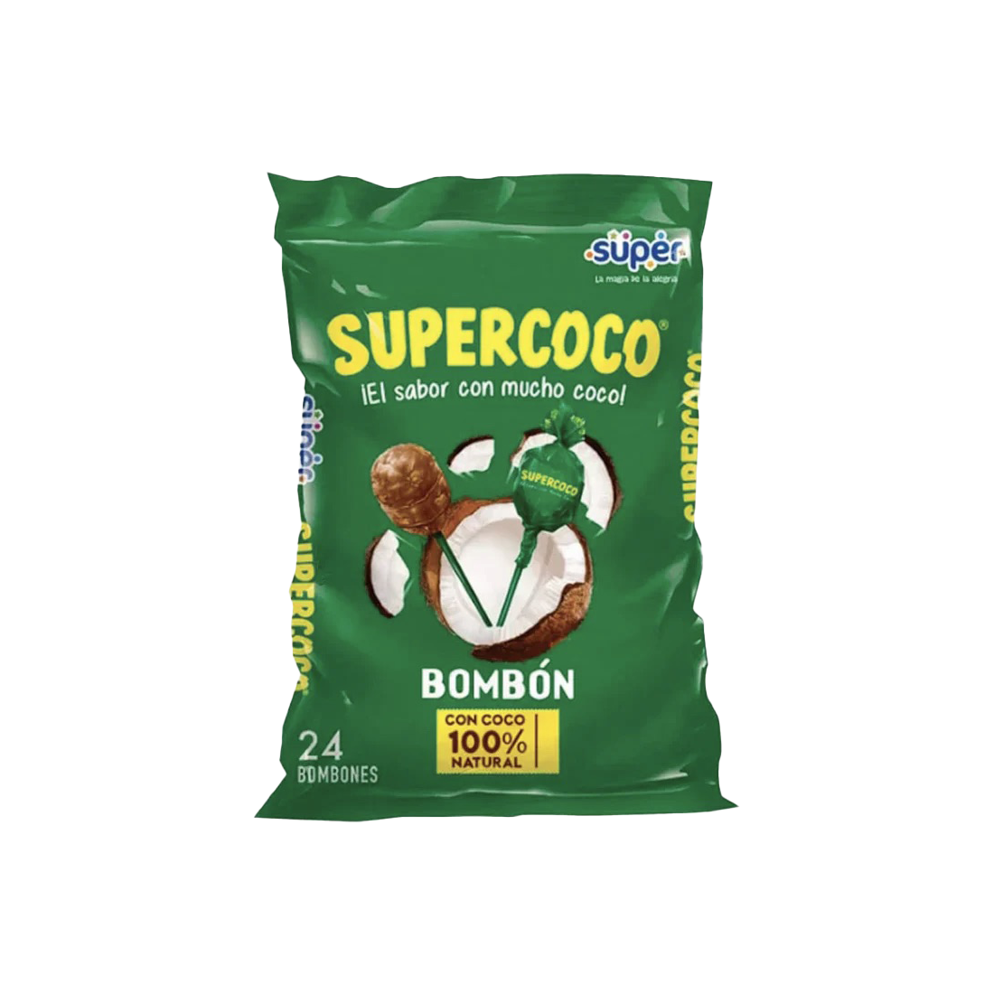 Supercoco Bombon Coconut Lollipop x 24 - 360g