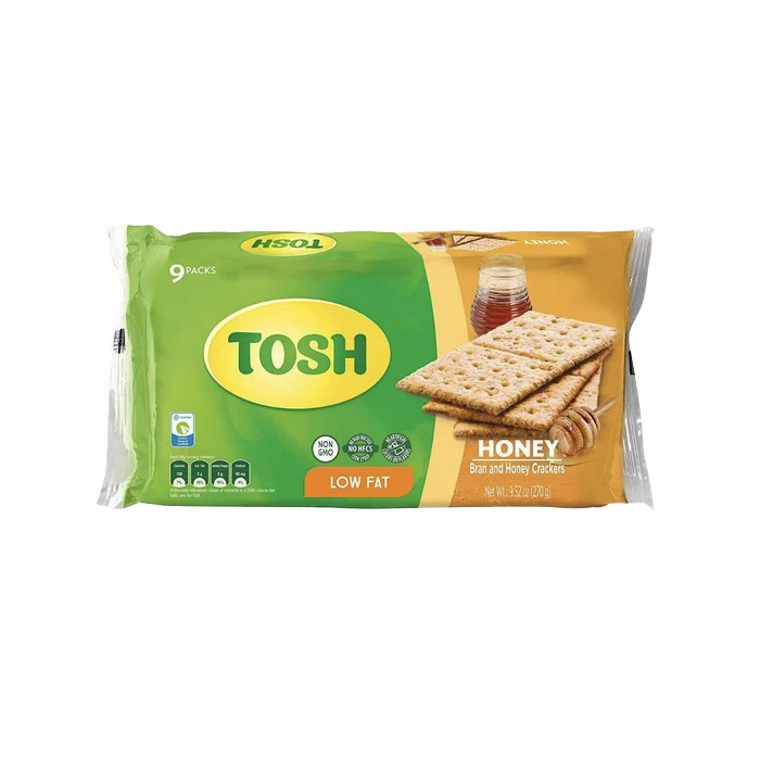 Tosh Honey Crackers Pack of 9 - 243g