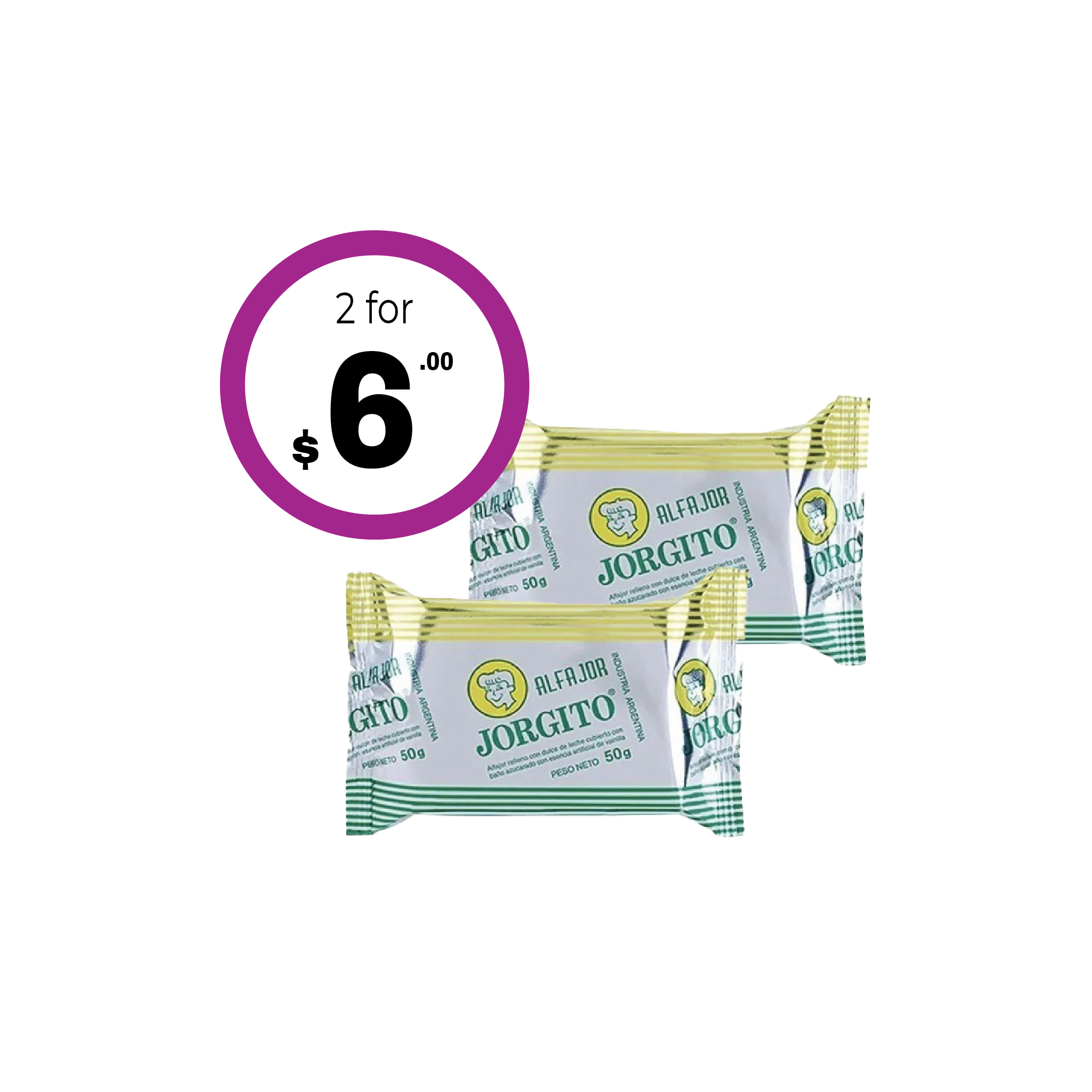 Alfajor Jorgito Sugar Coated x 2 - 50g